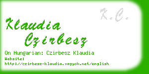 klaudia czirbesz business card